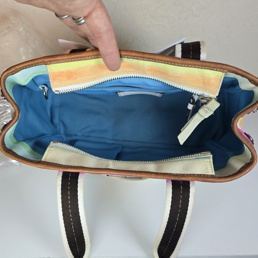 Coach Hampton Multicolor Sherbert Canvas Vintage Tote Bag With COA - Picture 9 of 17